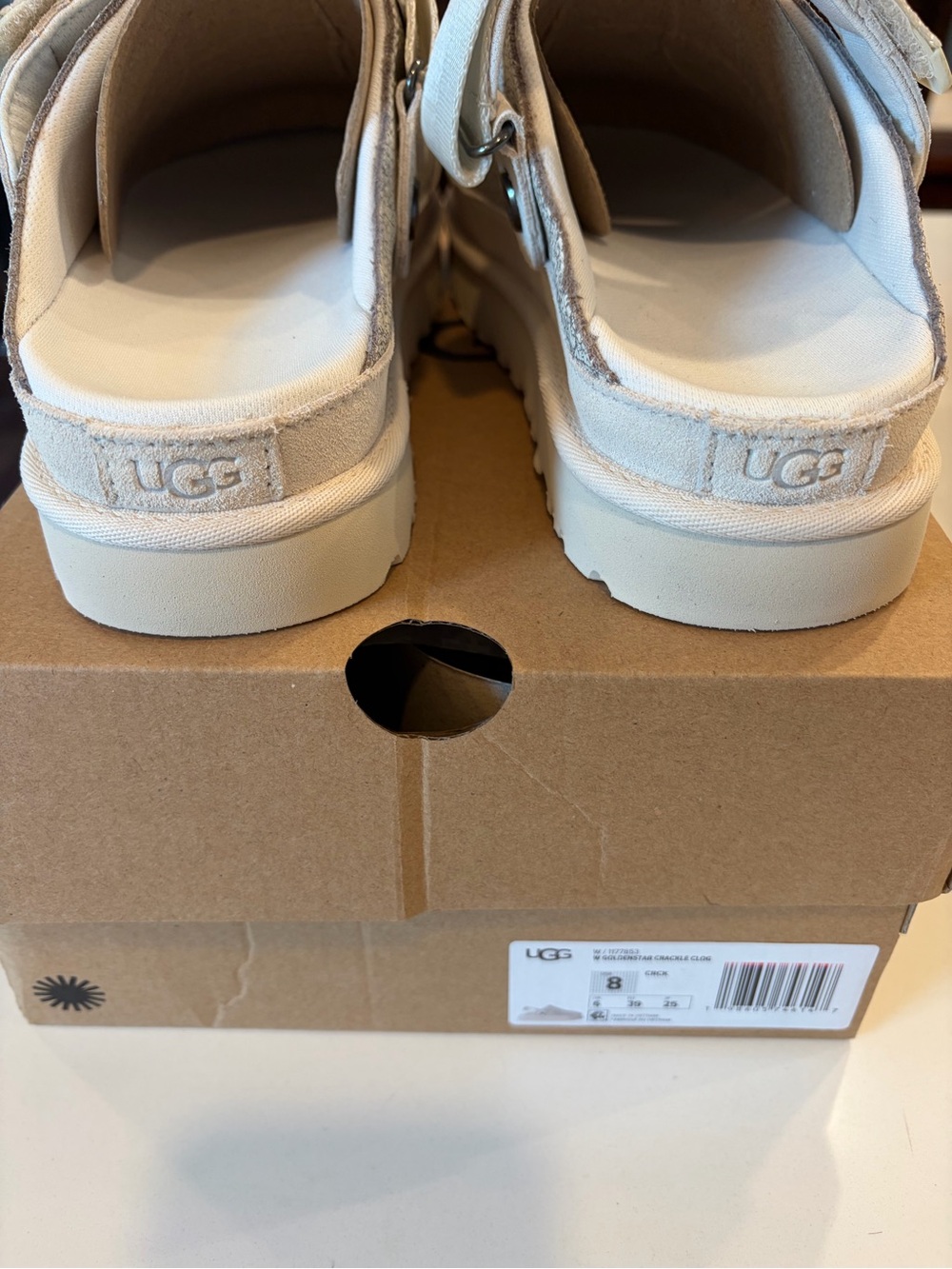 UGG Women’s Cream Suede Slip-On Clog - Picture 3 of 5